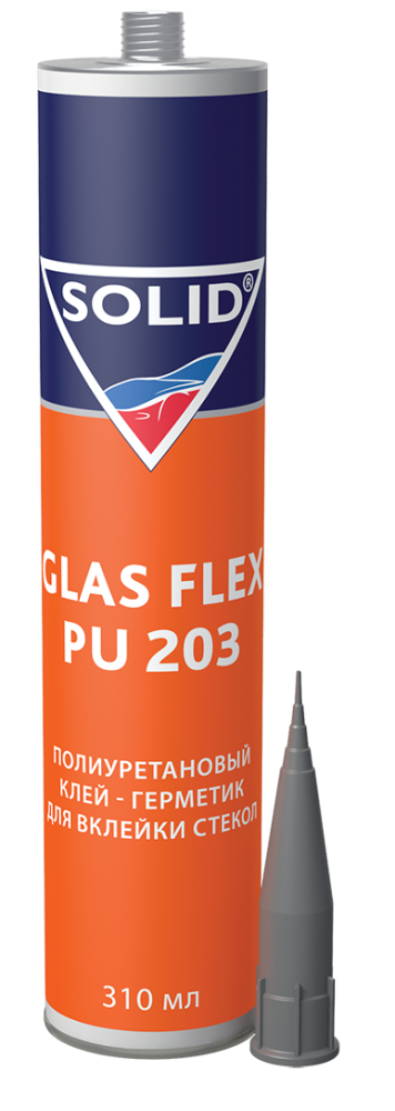 370.0312.1 SOLID GLAS FLEX PU 203 однокомпонентный полиуретановый клей для вклейки стёкол 310ml 3-ч.