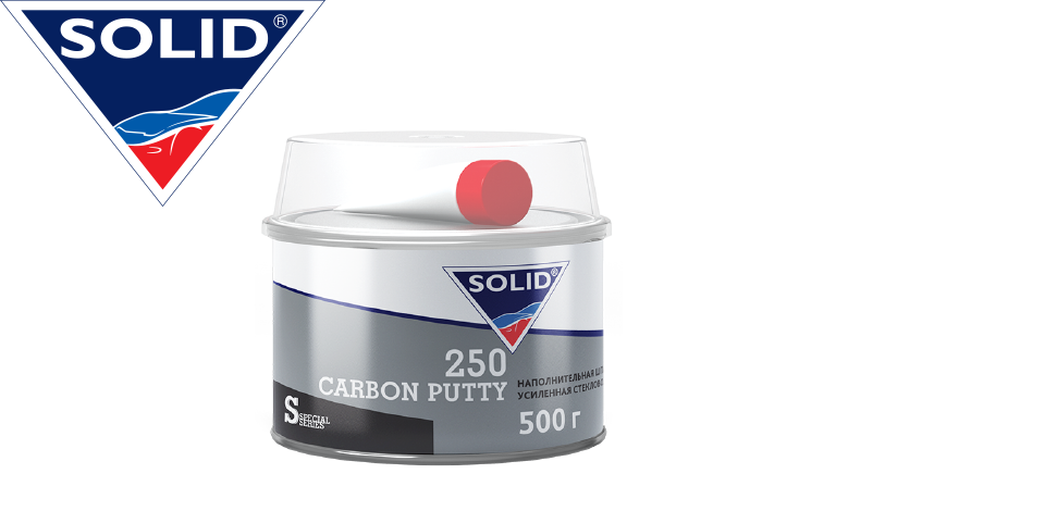 Шпатлёвка SOLID 250 CARBON PUTTY в новой фасовке 500 грамм