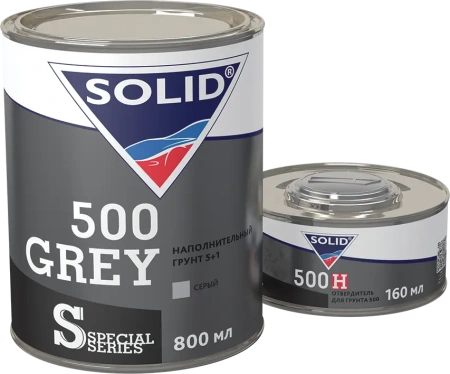050.0816 SOLID 500 GREY (800+160мл) - наполнительный грунт 5+1, цвет: серый (в комп. с отвердит.)
