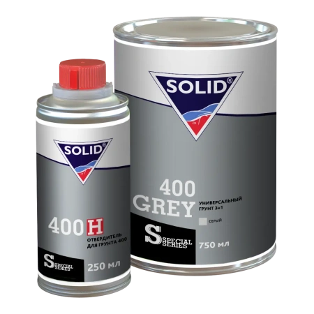 040.0725.1 SOLID 400 GREY (750+250мл) - универсальный грунт 3+1, цвет: серый (в комп. с отвердит.)