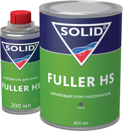332.1003 SOLID FULLER HS (800+200 мл) - грунт-наполнитель 4+1, цвет: серый  (в комп. с отвердит.)